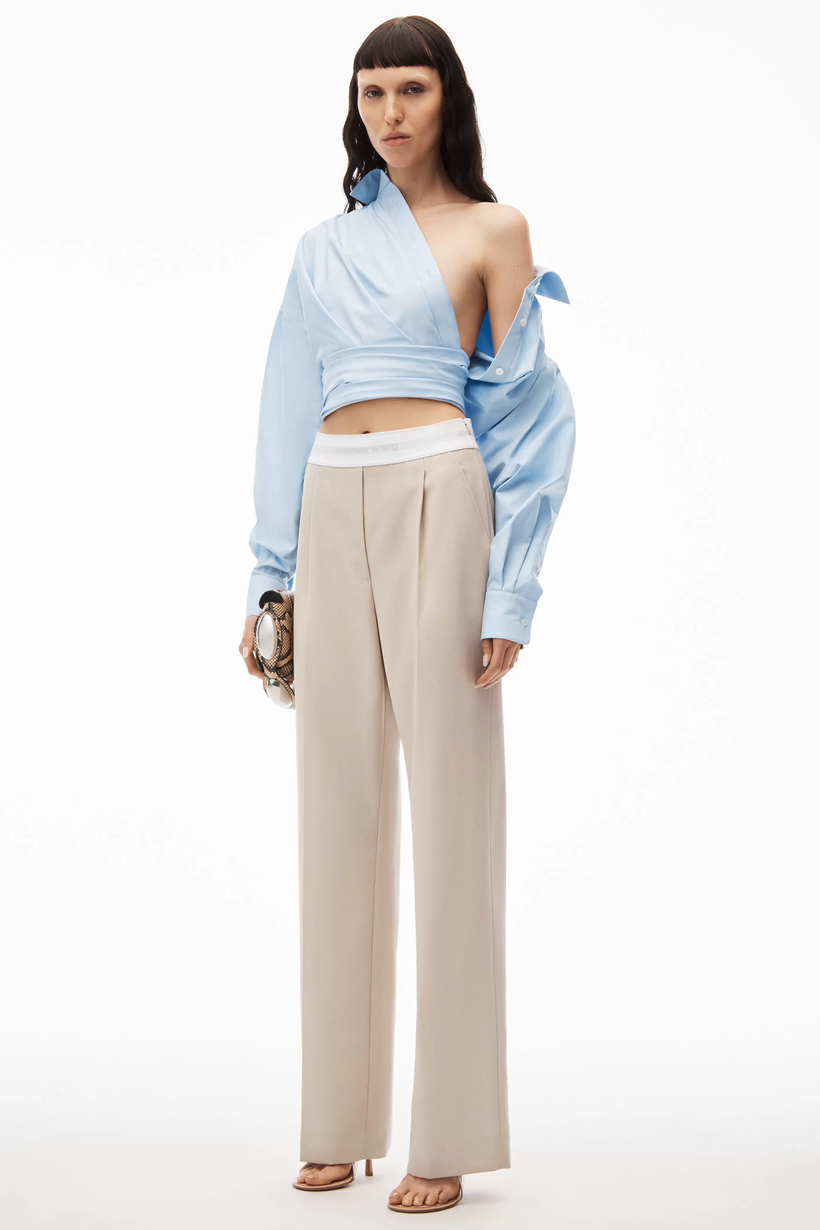 Women Alexander Wang Alexanderwang PLEATED TROUSER IN WOOL TAILORING