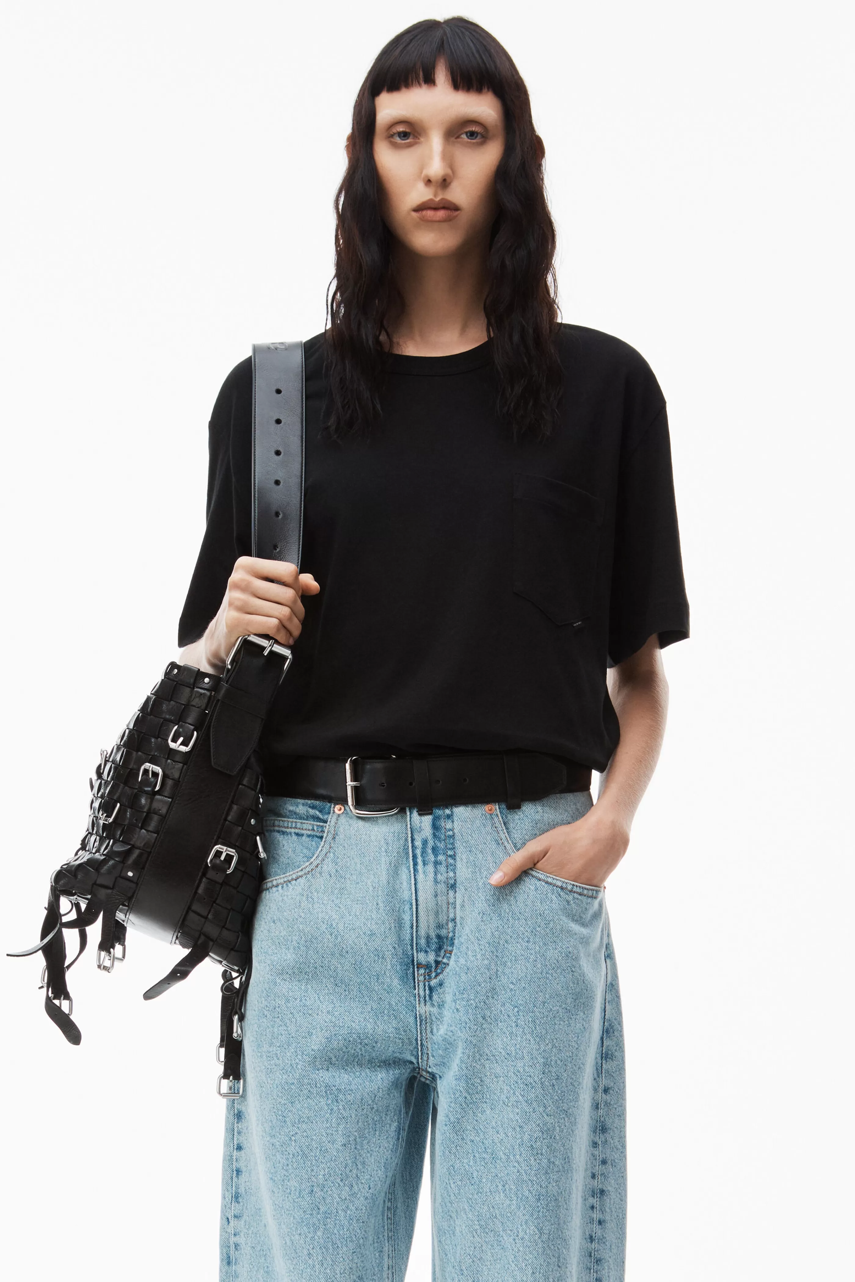 Women Alexander Wang Alexanderwang POCKET TEE IN HIGH TWIST JERSEY