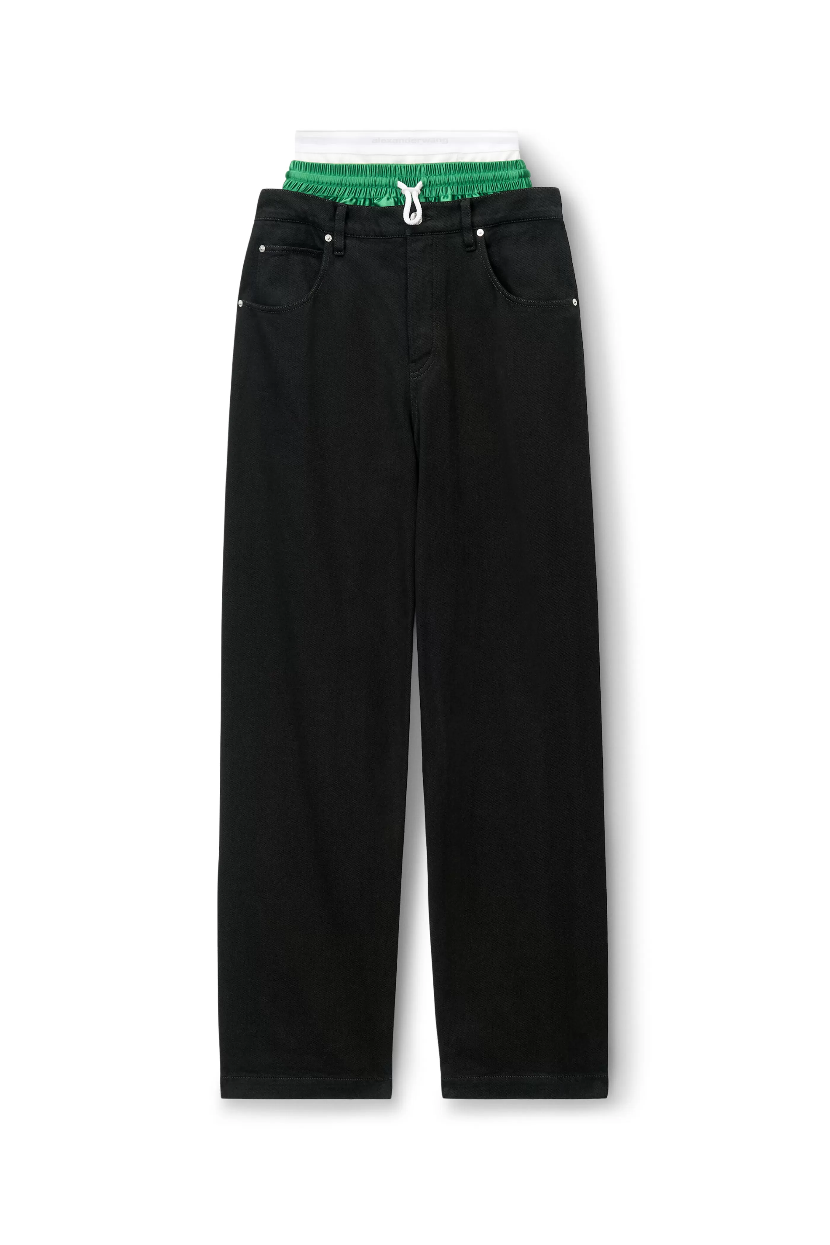 Women Alexander Wang Alexanderwang Pre-styled Straight Leg Jean In Denim