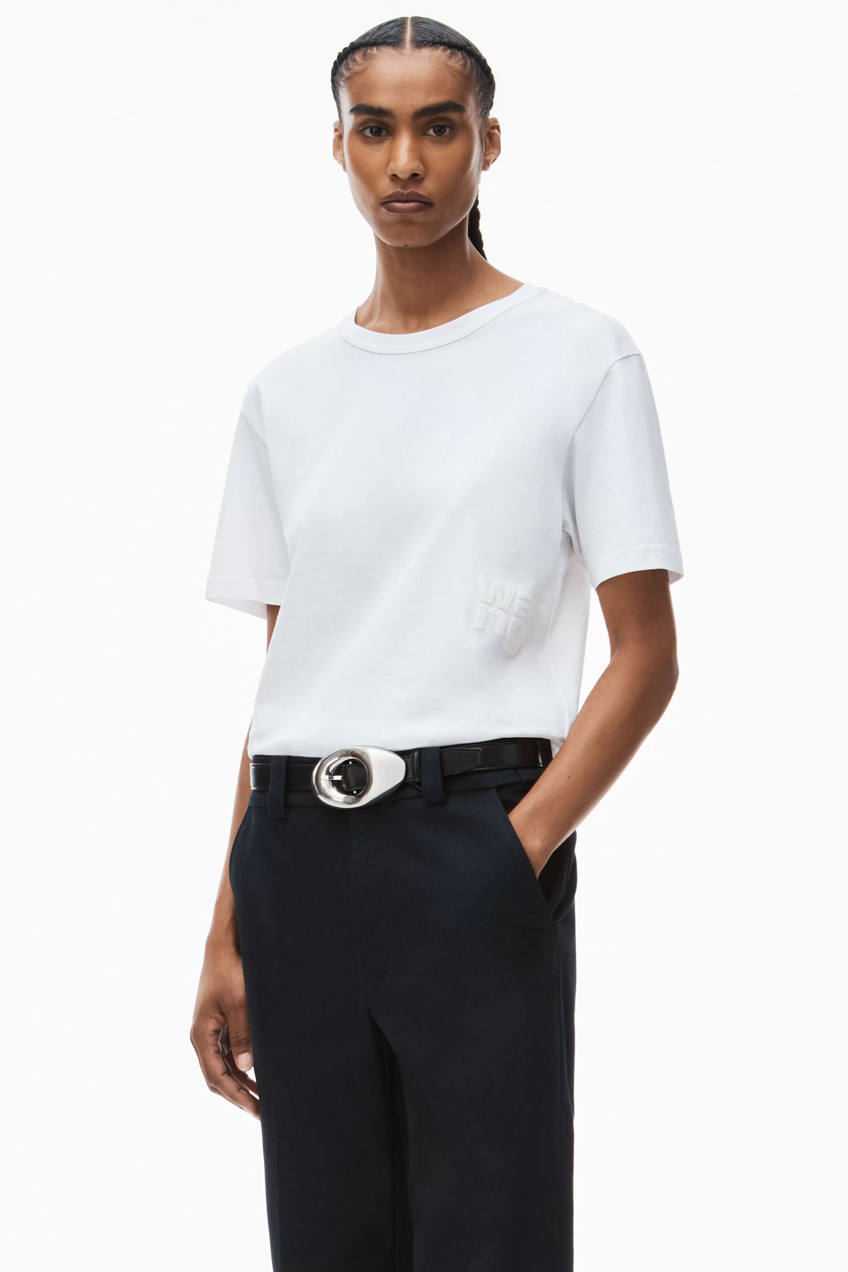 Women Alexander Wang Alexanderwang PUFF LOGO TEE IN COTTON JERSEY