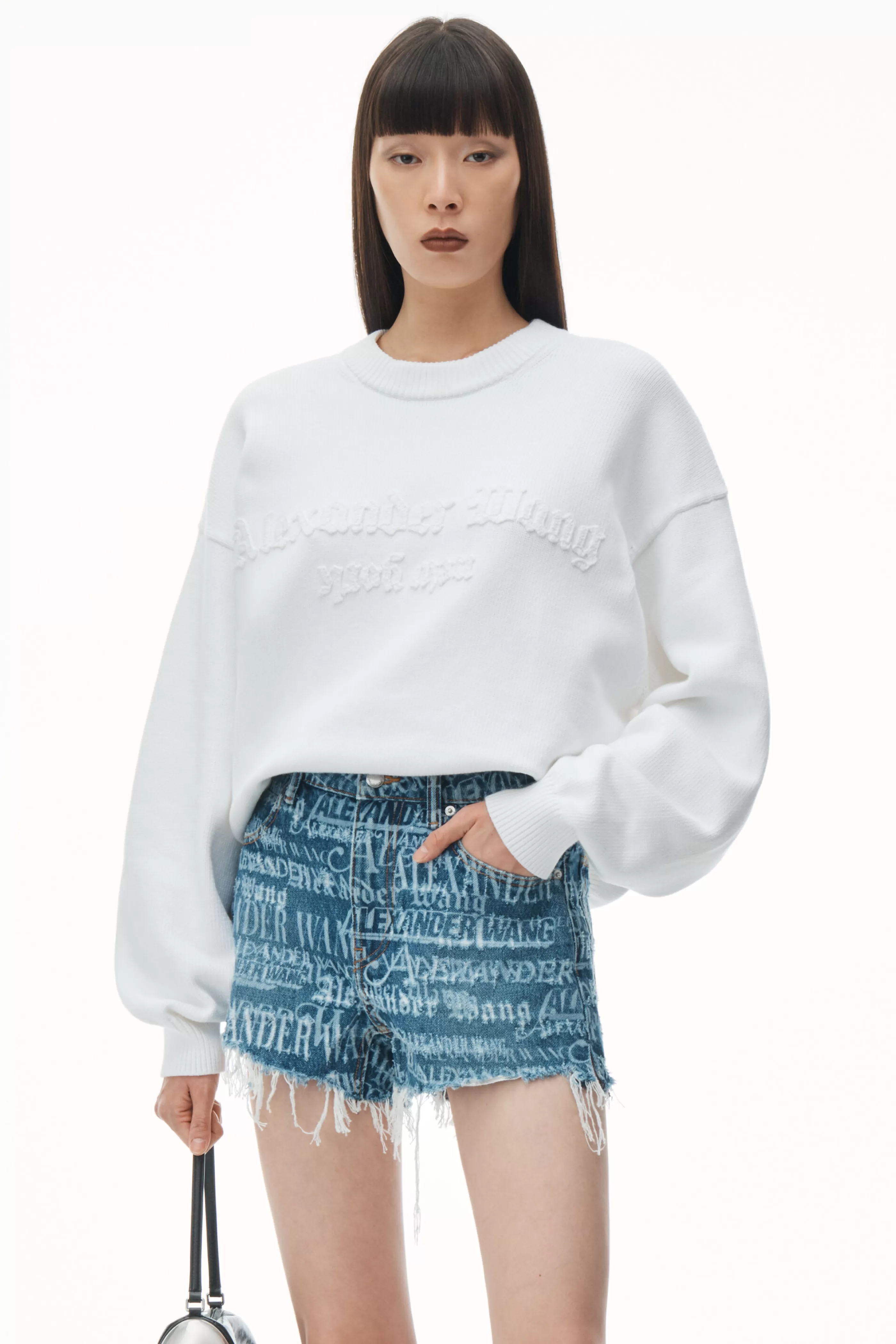 Women Alexander Wang Alexanderwang Pullover With Hand Crochet Logo