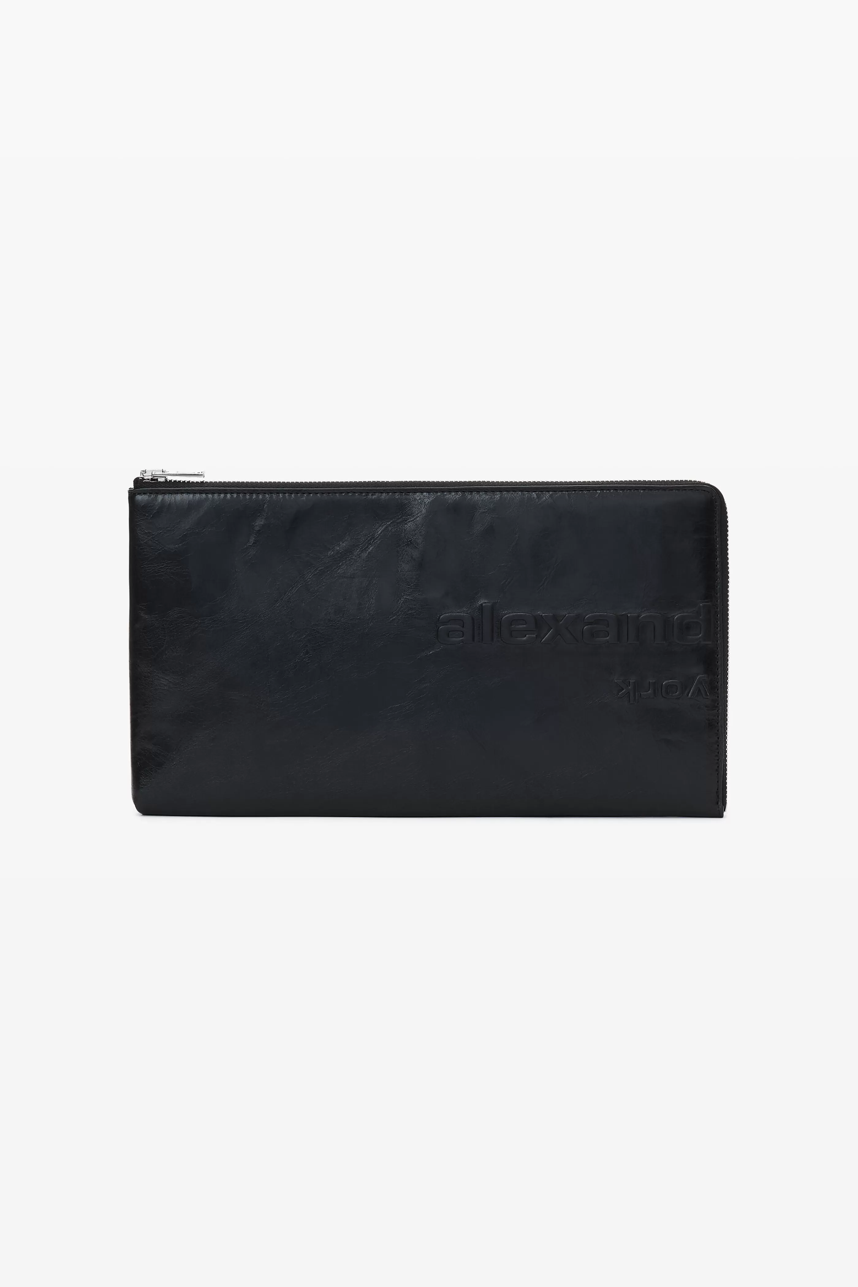 Women Alexander Wang Alexanderwang Punch Zip Pouch In Crackle Patent Leather