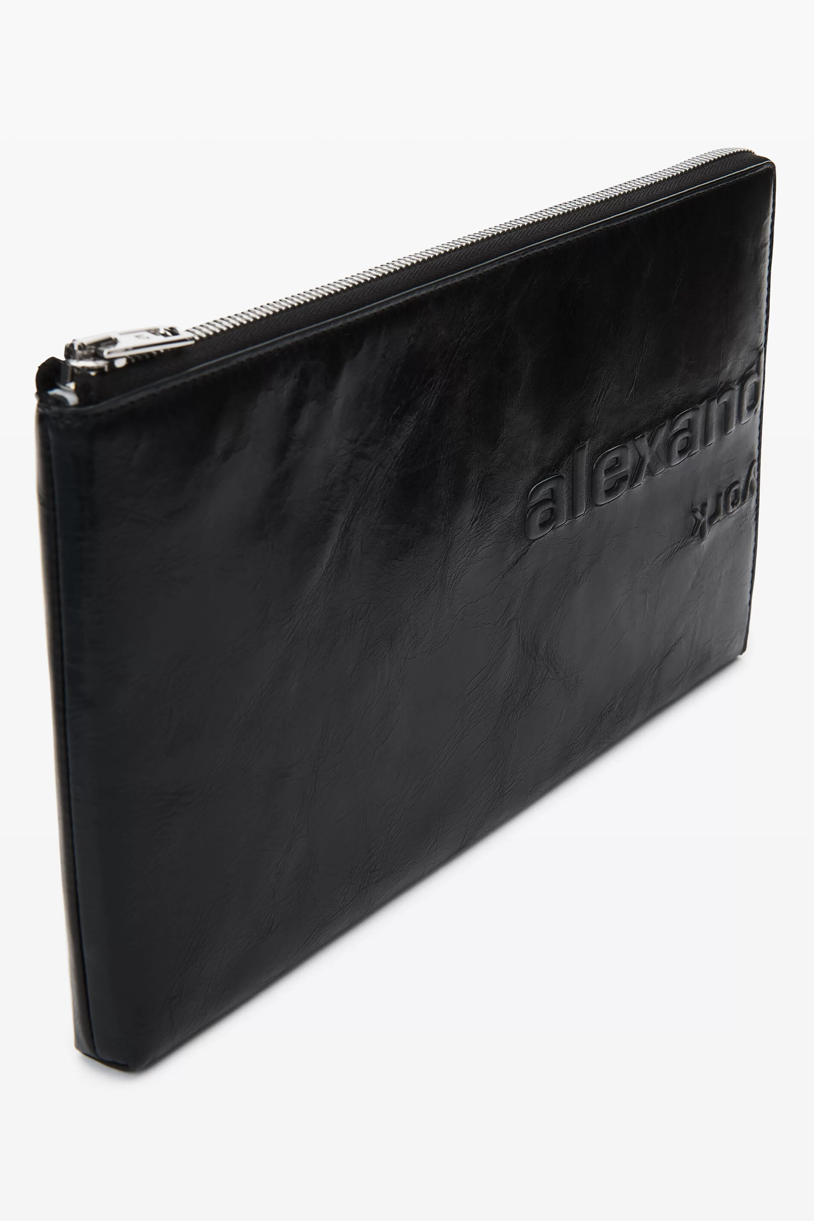 Women Alexander Wang Alexanderwang Punch Zip Pouch In Crackle Patent Leather