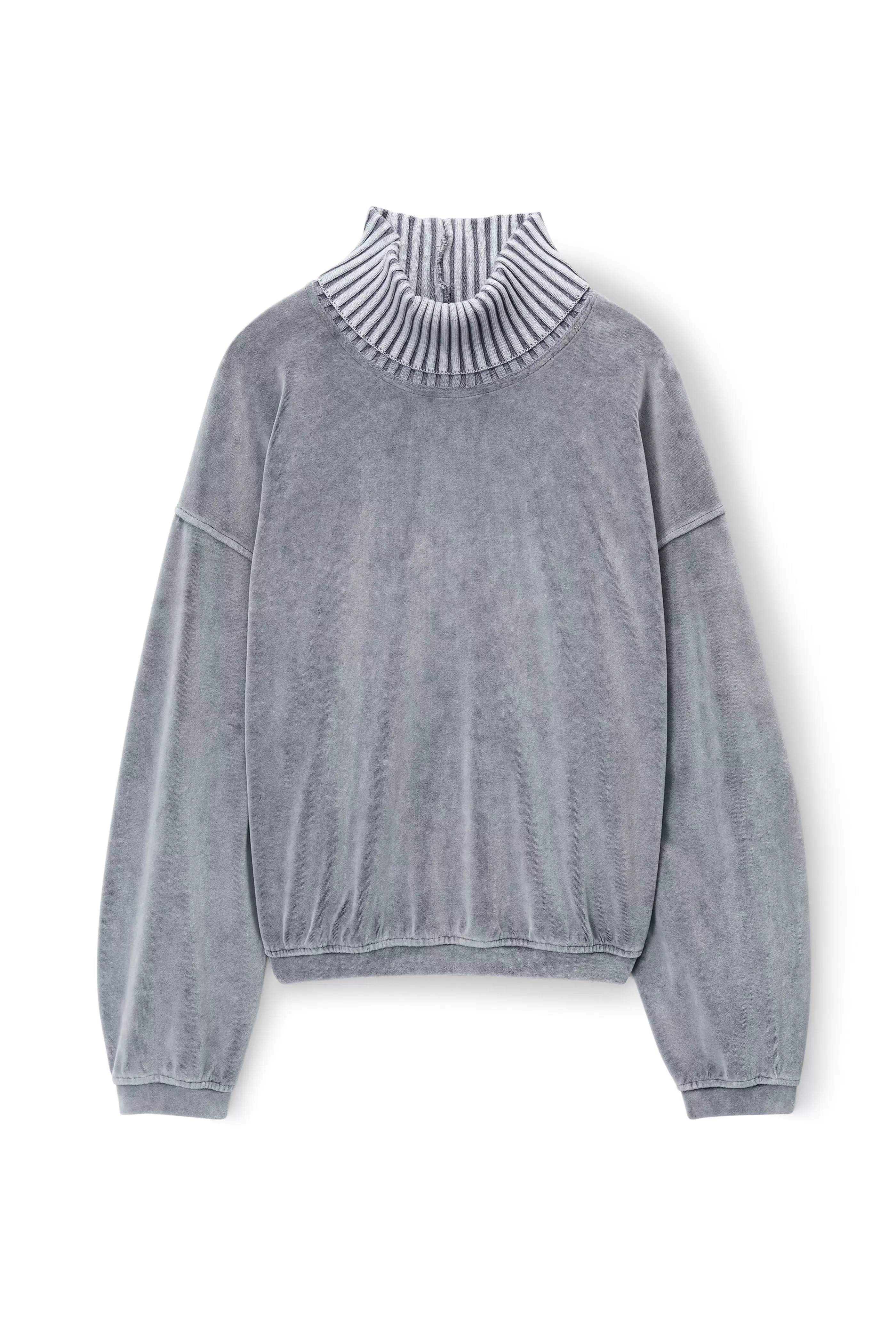 Alexander Wang Alexanderwang Rib Trim Turtleneck In Velour