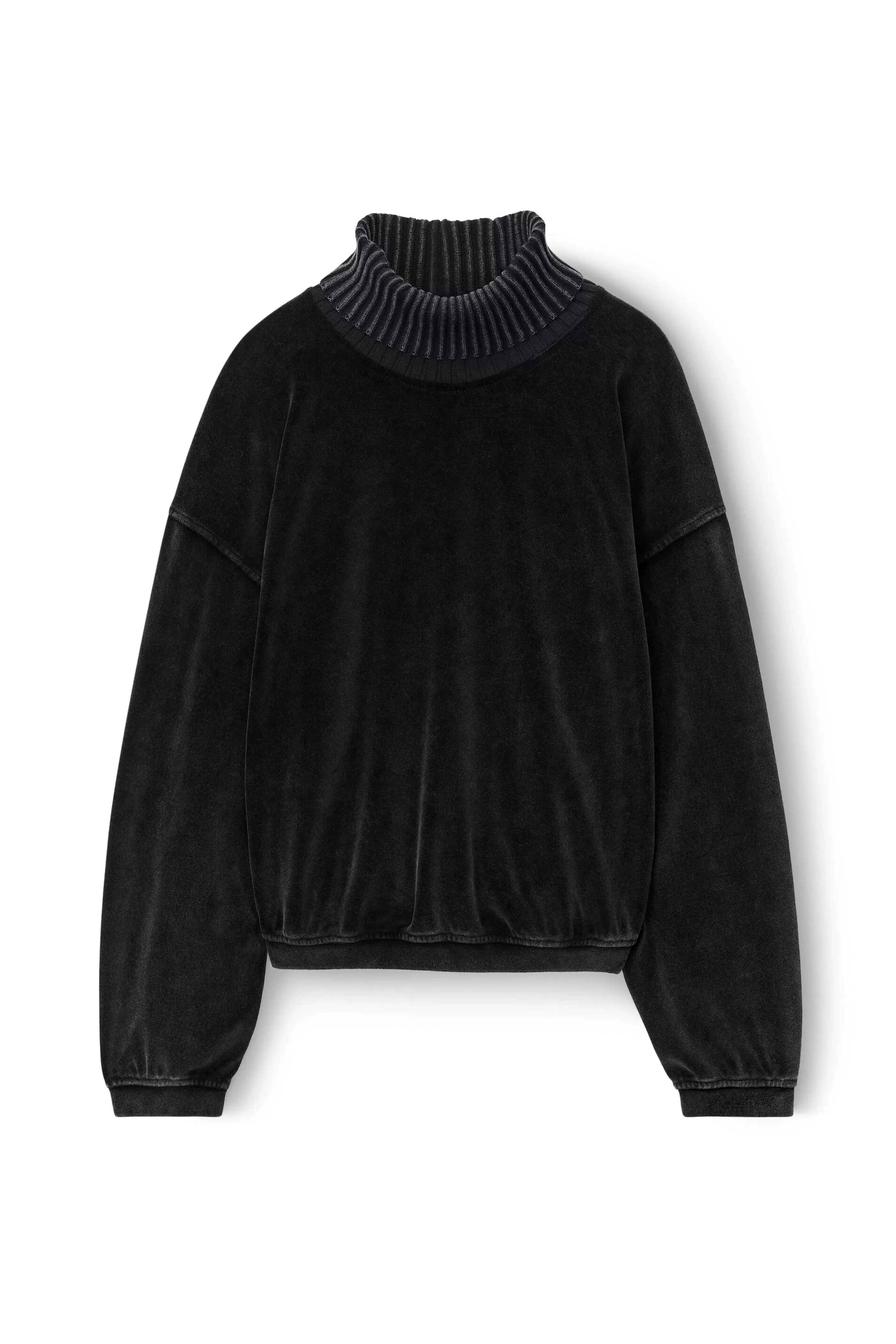 Alexander Wang Alexanderwang Rib Trim Turtleneck In Velour