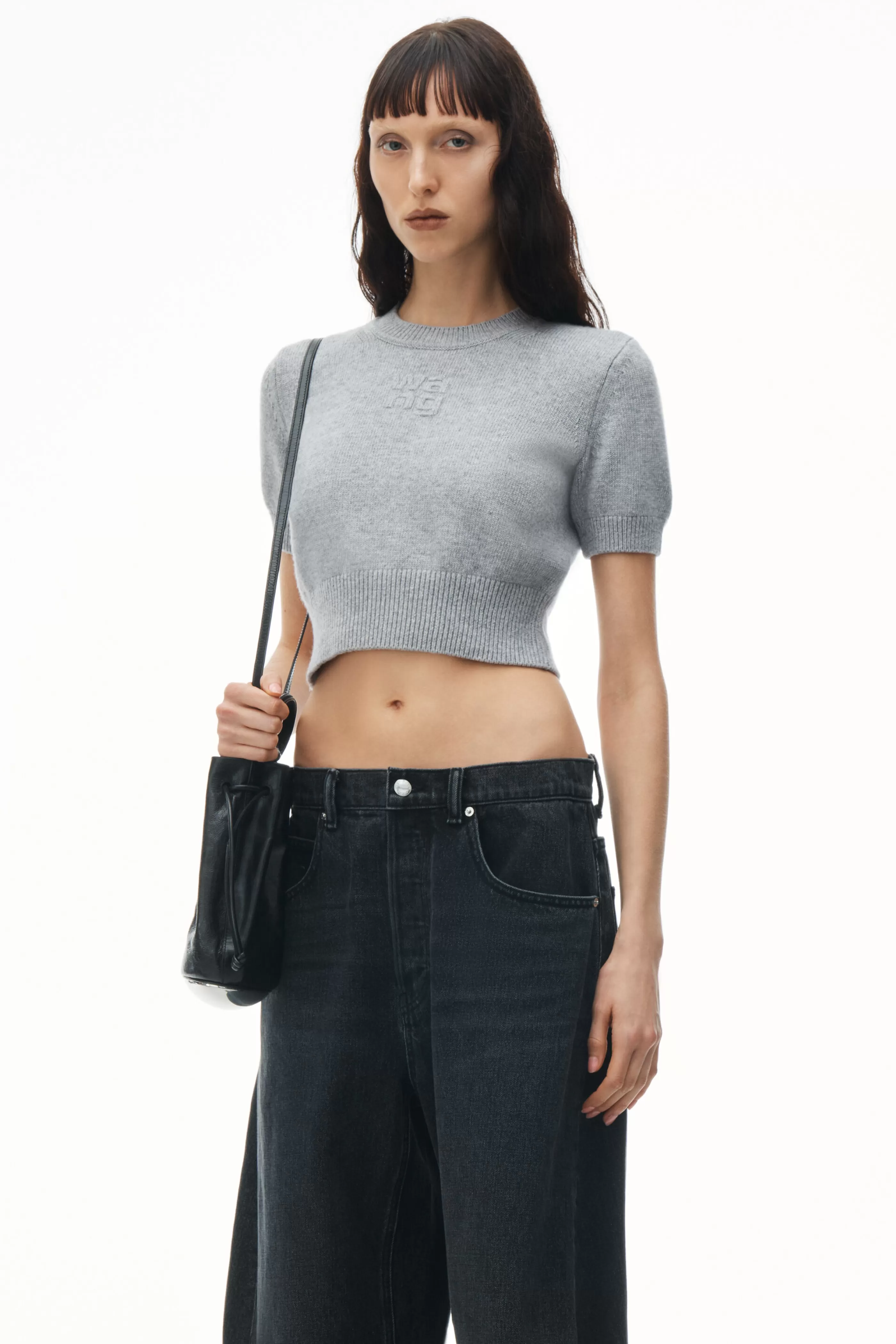 Women Alexander Wang Alexanderwang Short Sleeve Cropped Pullover