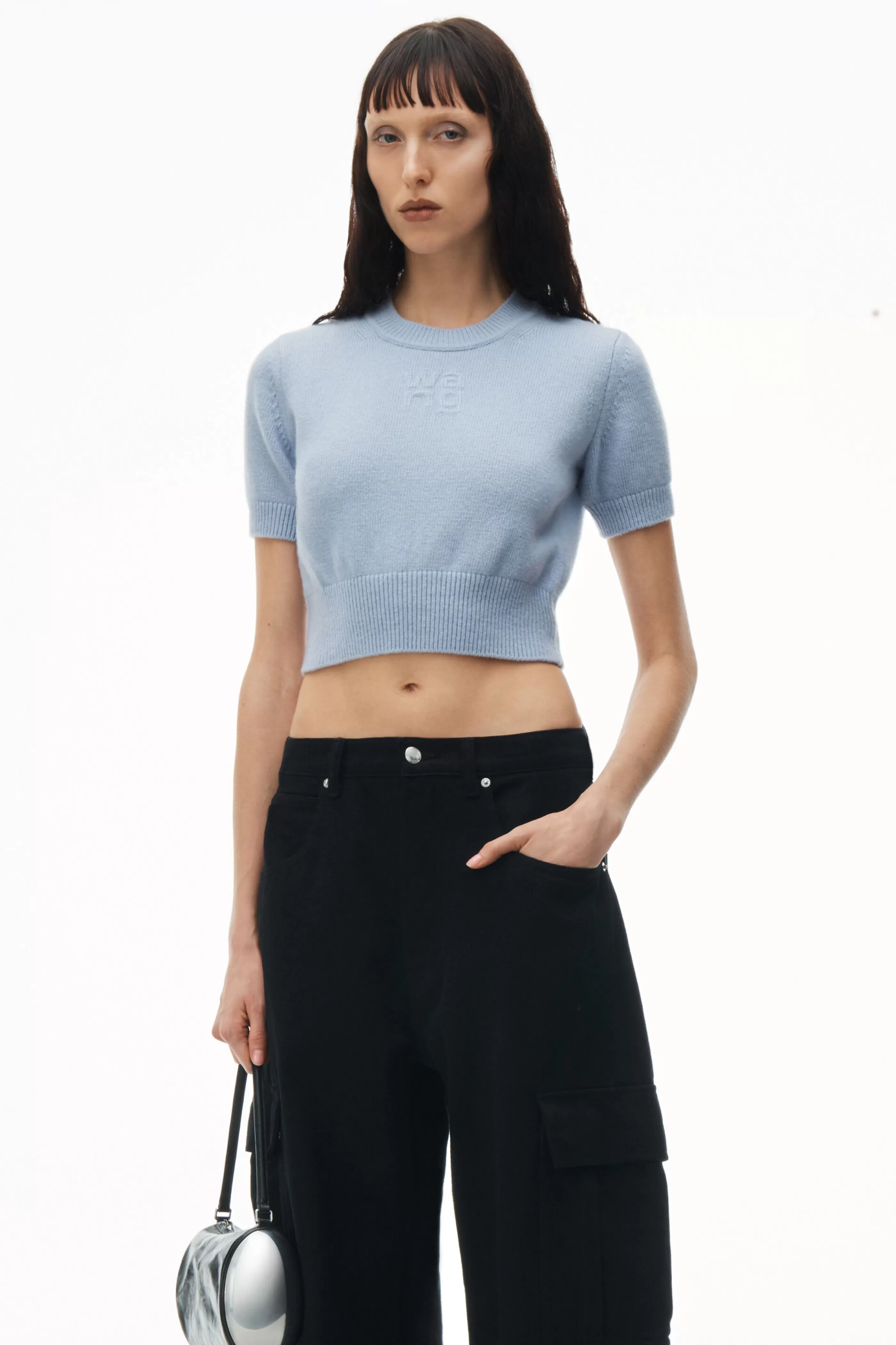 Women Alexander Wang Alexanderwang Short Sleeve Cropped Pullover