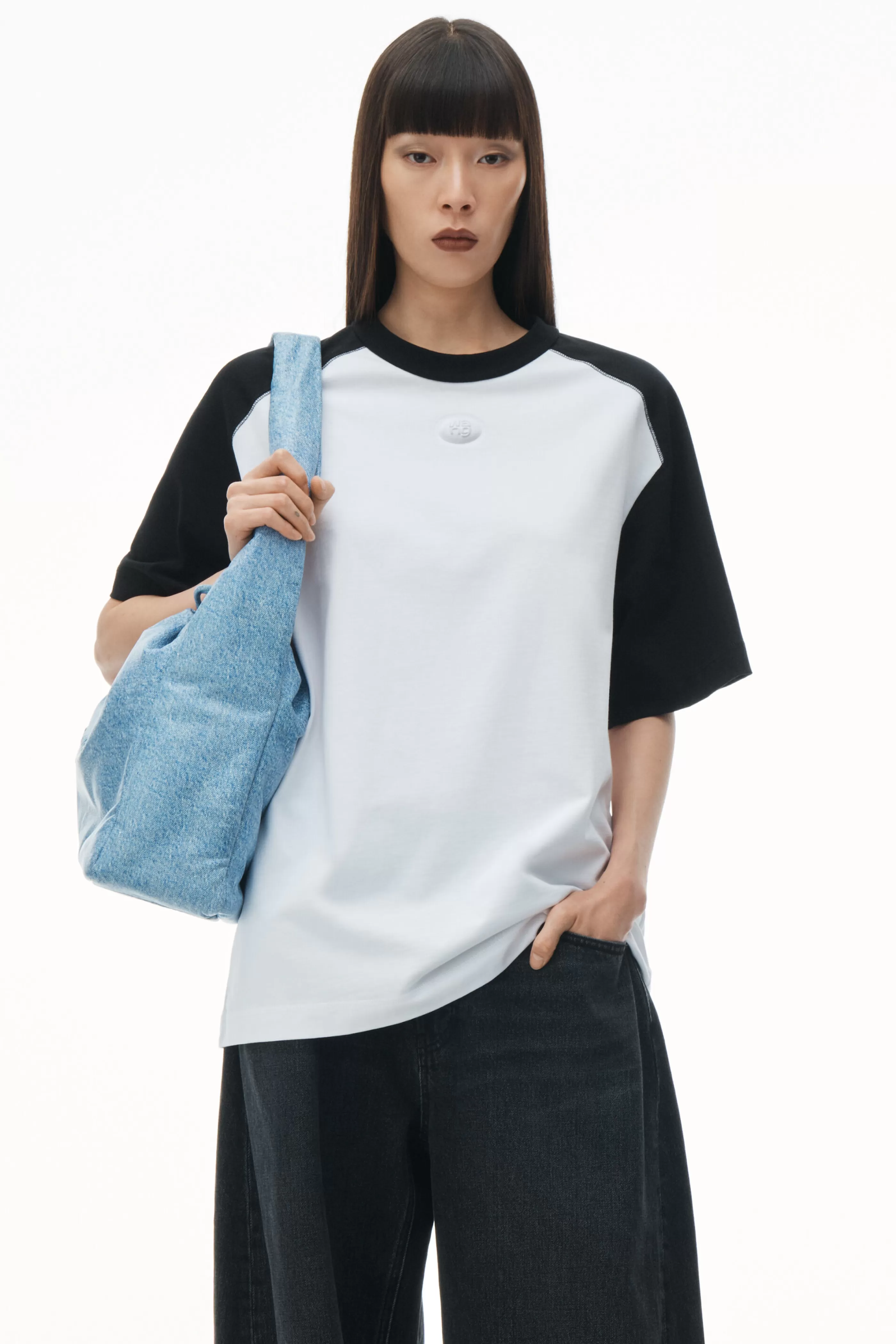 Women Alexander Wang Alexanderwang Short Sleeve Raglan Tee In Jersey