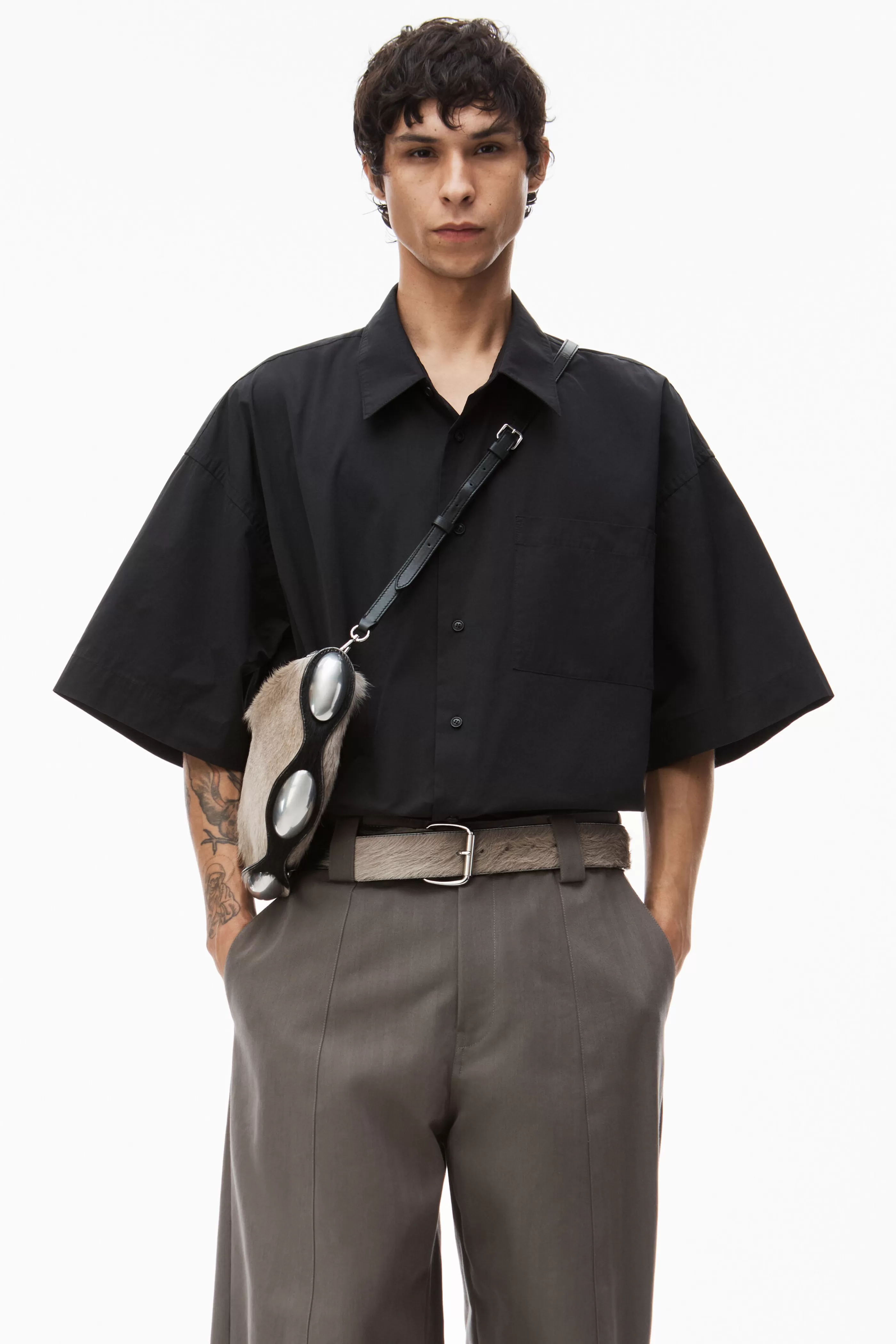 Alexander Wang Alexanderwang Short Sleeve Shirt In Technical Cotton