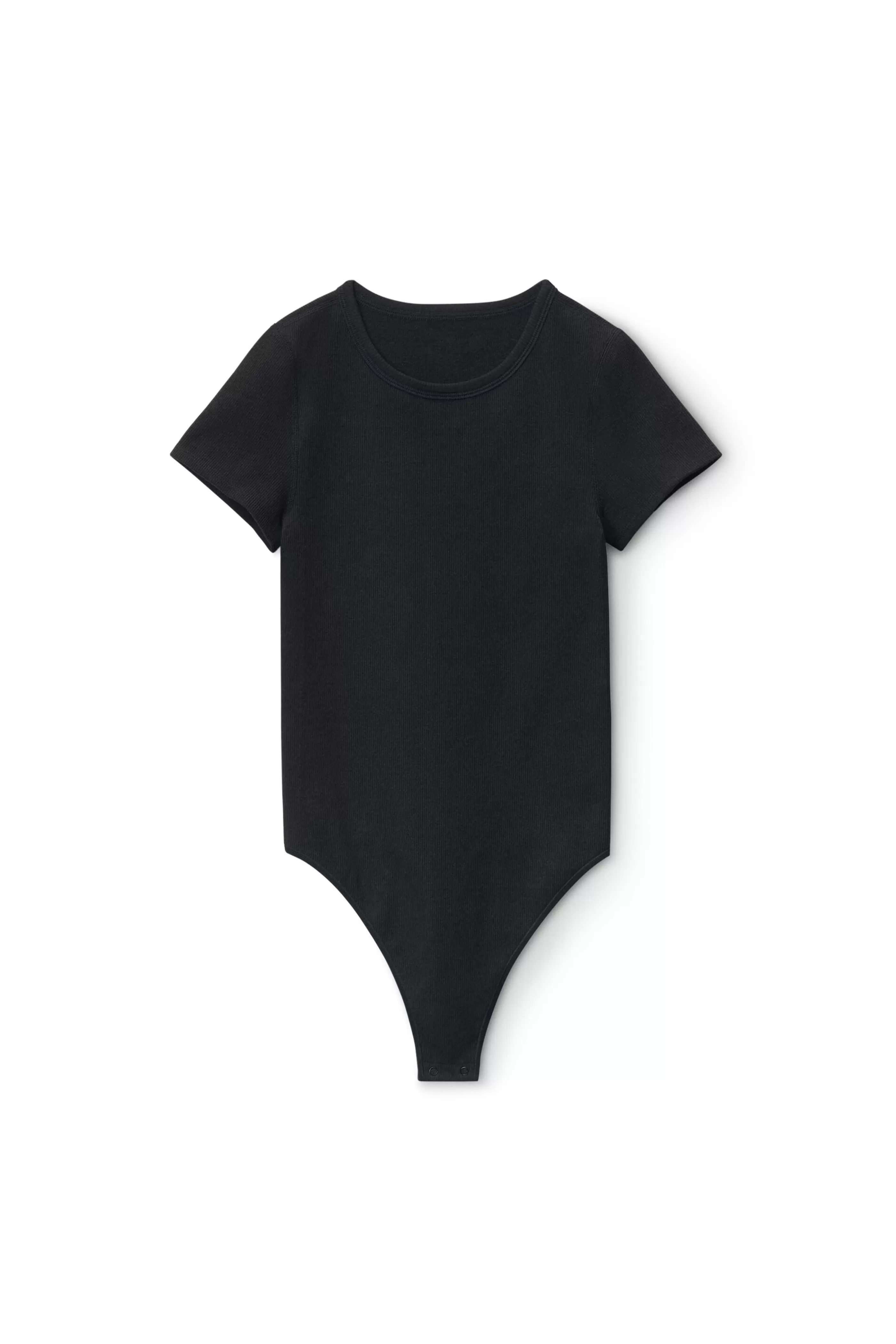 Alexander Wang Alexanderwang Short-sleeve Bodysuit In Rib-knit Jersey