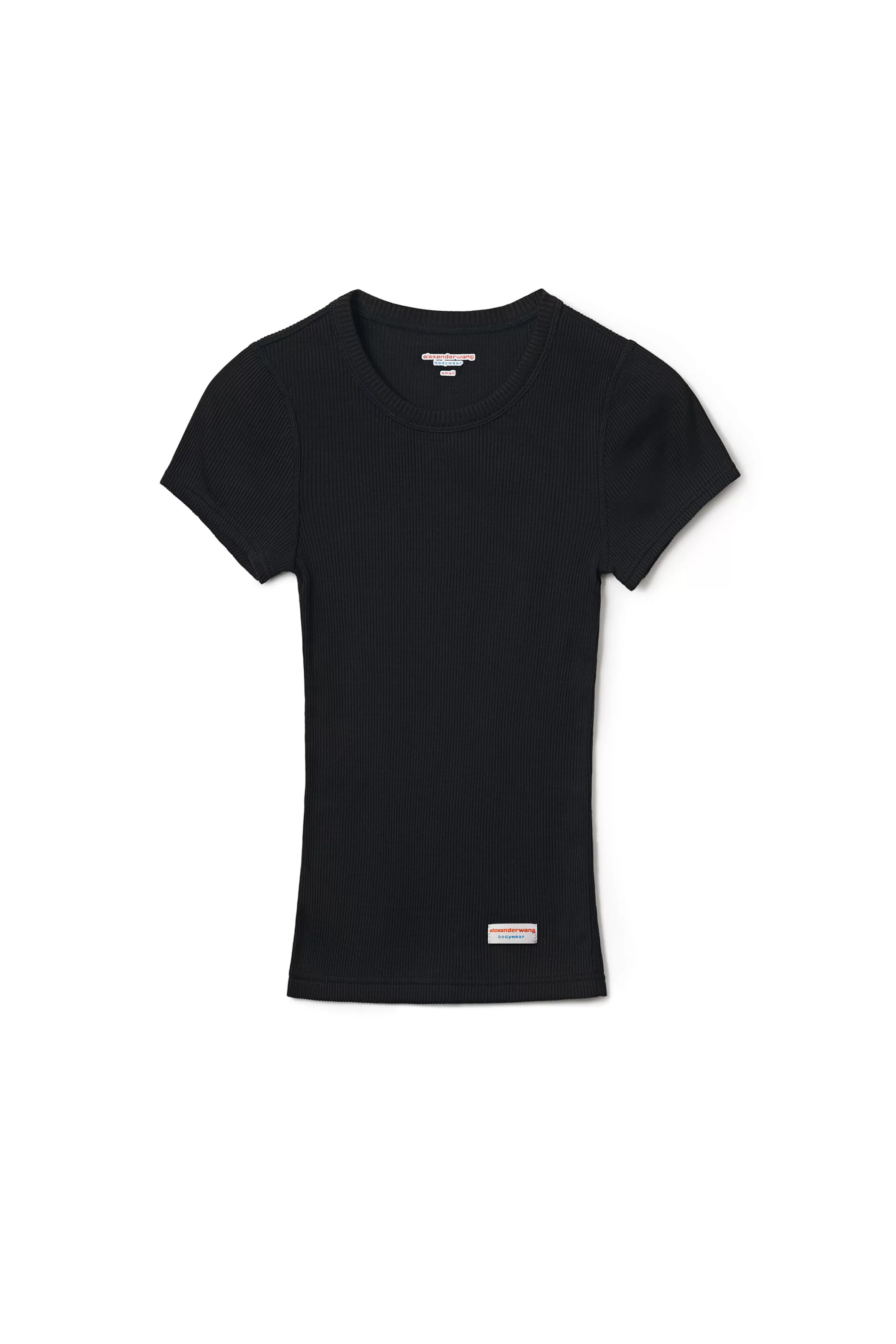 Alexander Wang Alexanderwang Short-Sleeve Tee In Ribbed Cotton Jersey