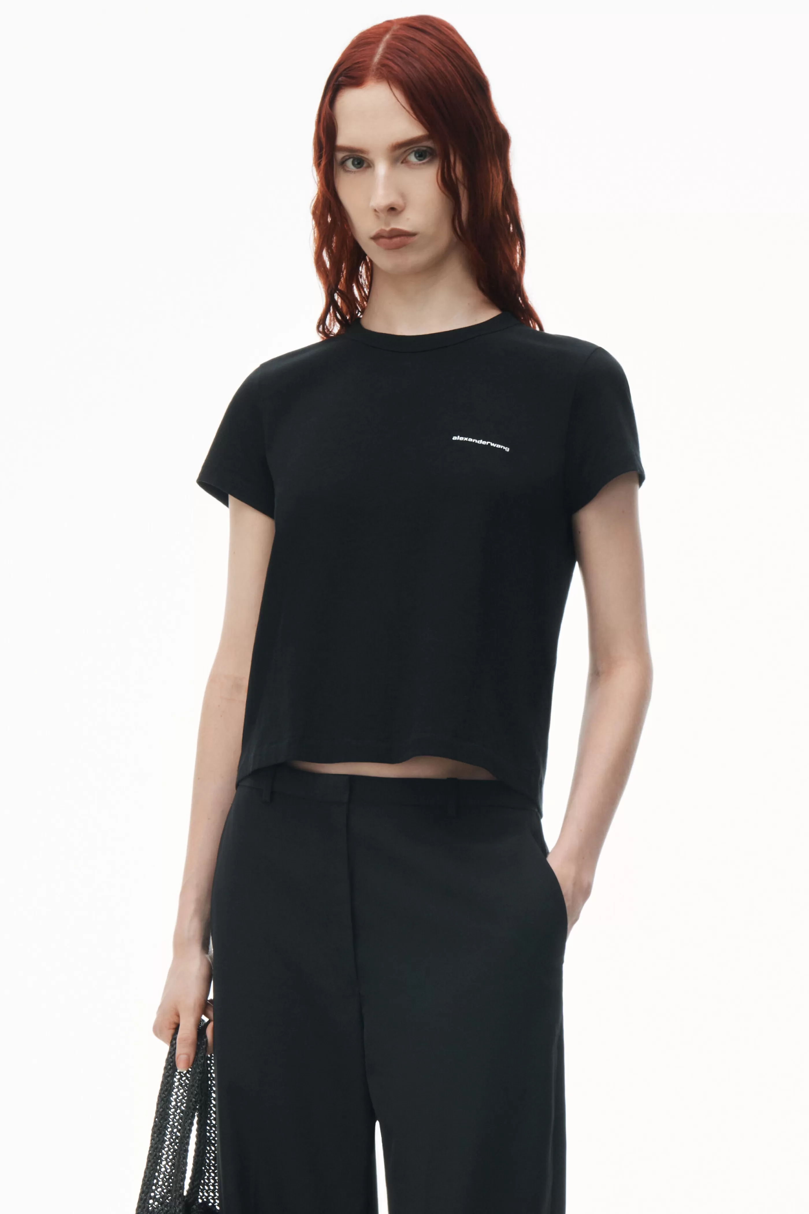 Women Alexander Wang Alexanderwang SHRUNKEN TEE IN HIGH TWIST JERSEY