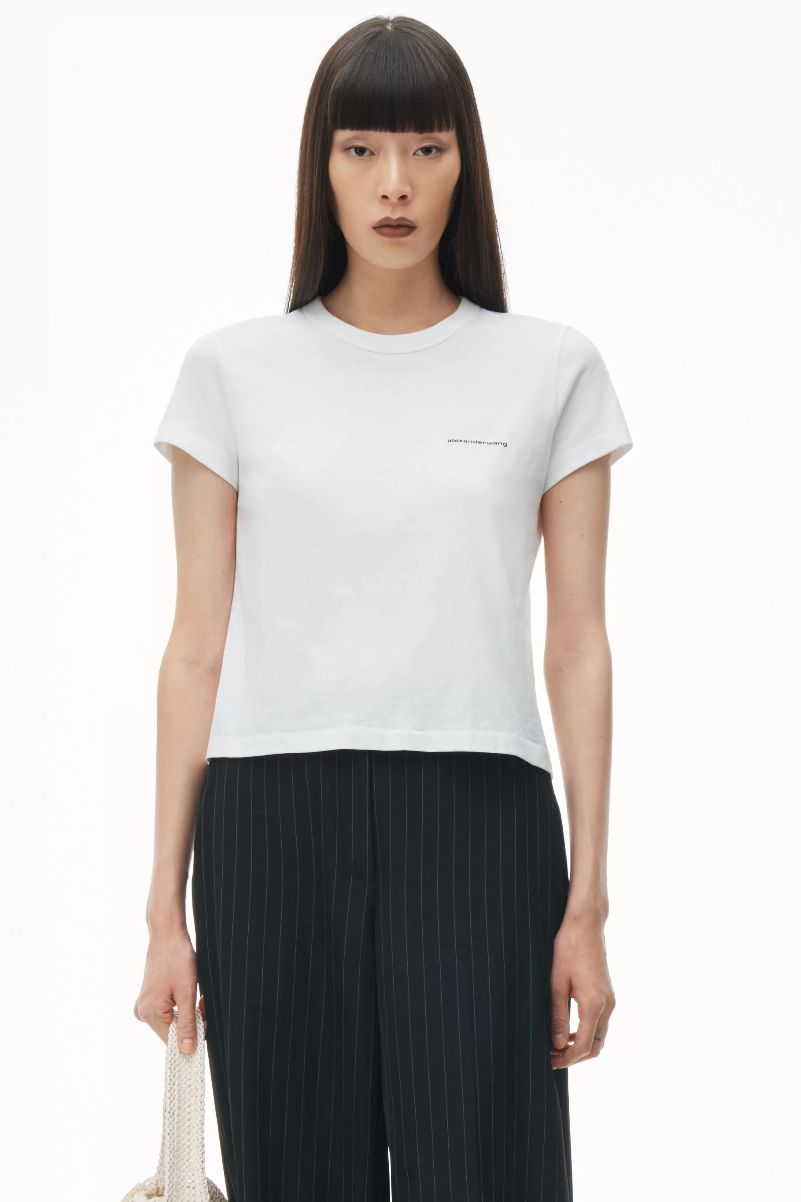 Women Alexander Wang Alexanderwang SHRUNKEN TEE IN HIGH TWIST JERSEY  