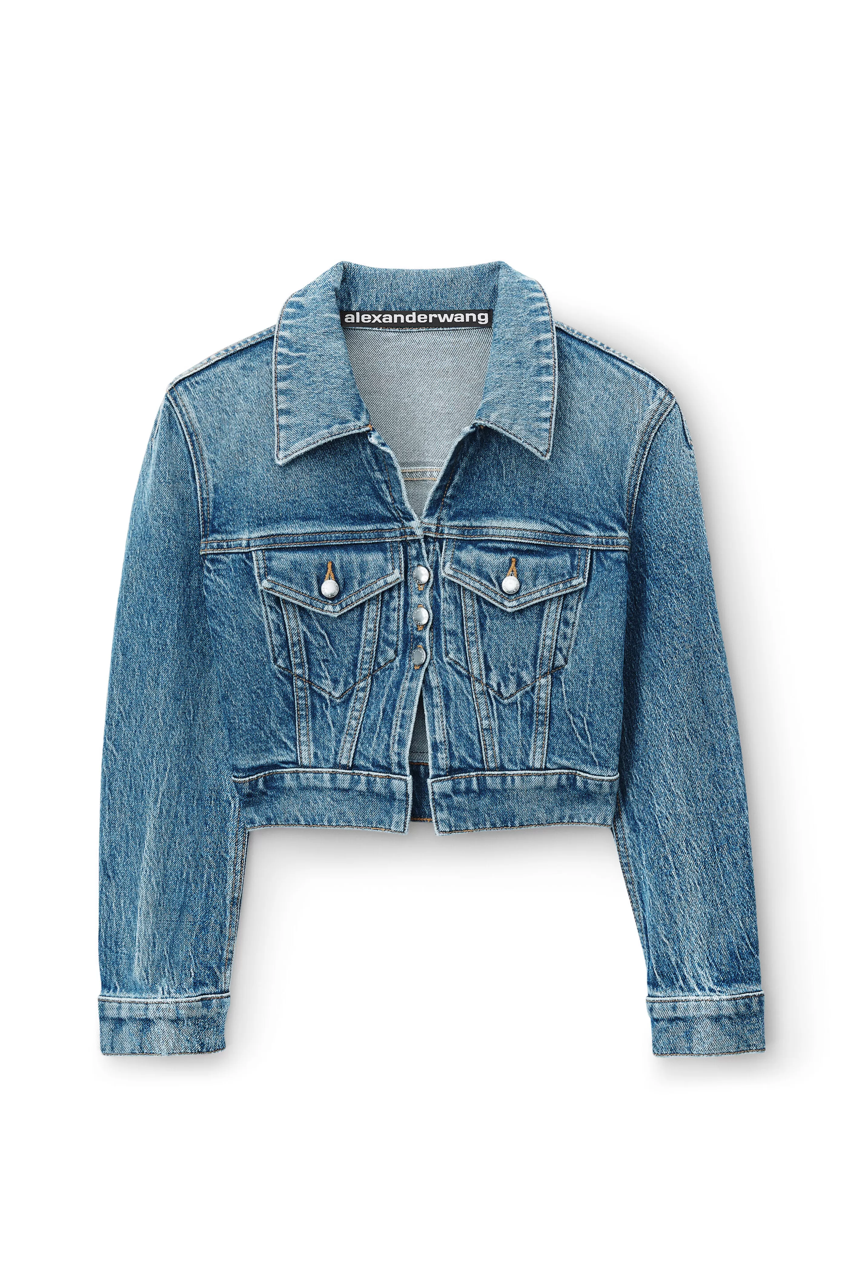 Women Alexander Wang Alexanderwang Shrunken Trucker Cardi In Denim