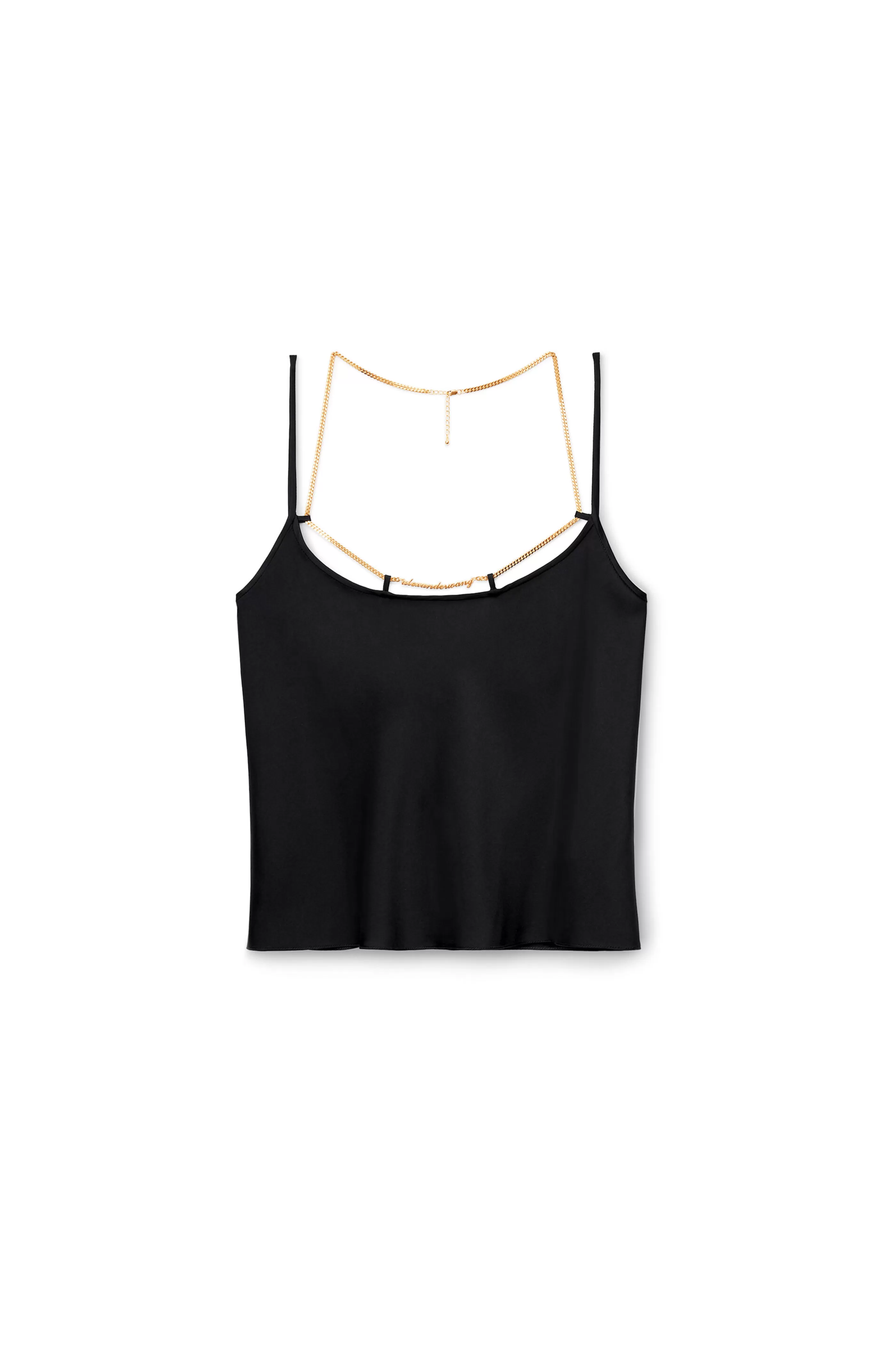 Women Alexander Wang Alexanderwang Silk Charmeuse Cami Top With Logo Nameplate