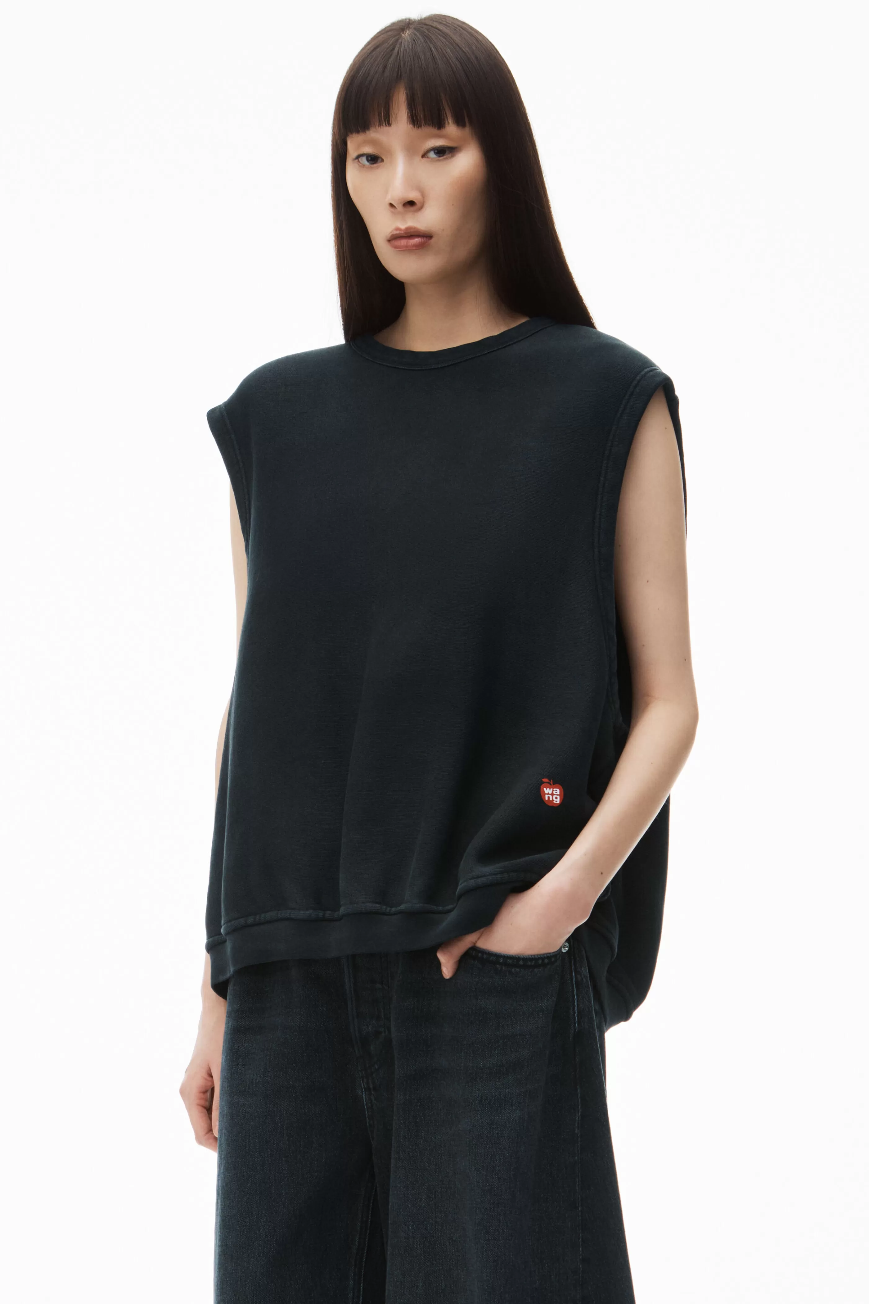 Women Alexander Wang Alexanderwang Sleeveless Crew Neck Vest In Terry