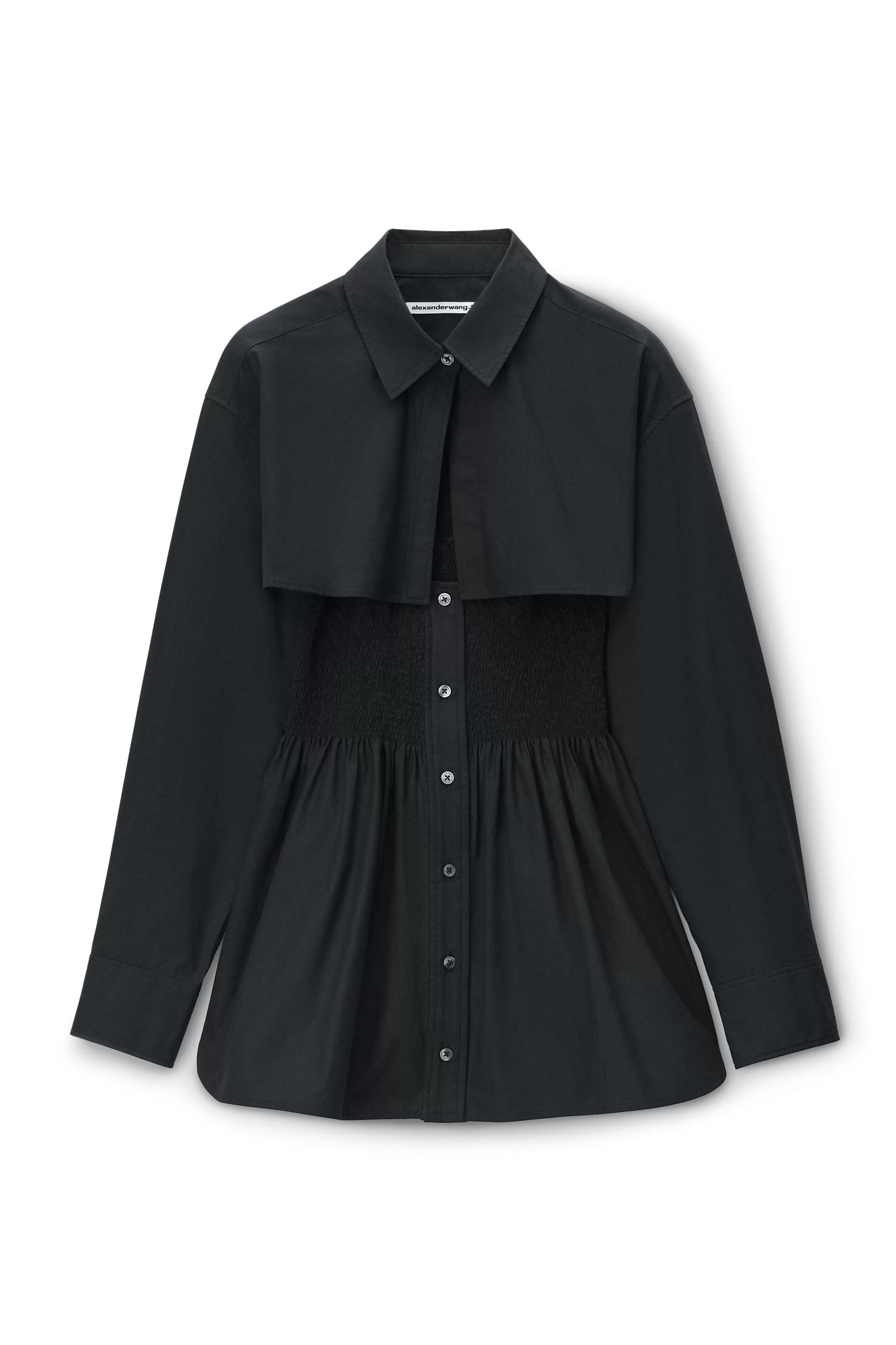 Women Alexander Wang Alexanderwang Smocked Mini Dress With Overshirt