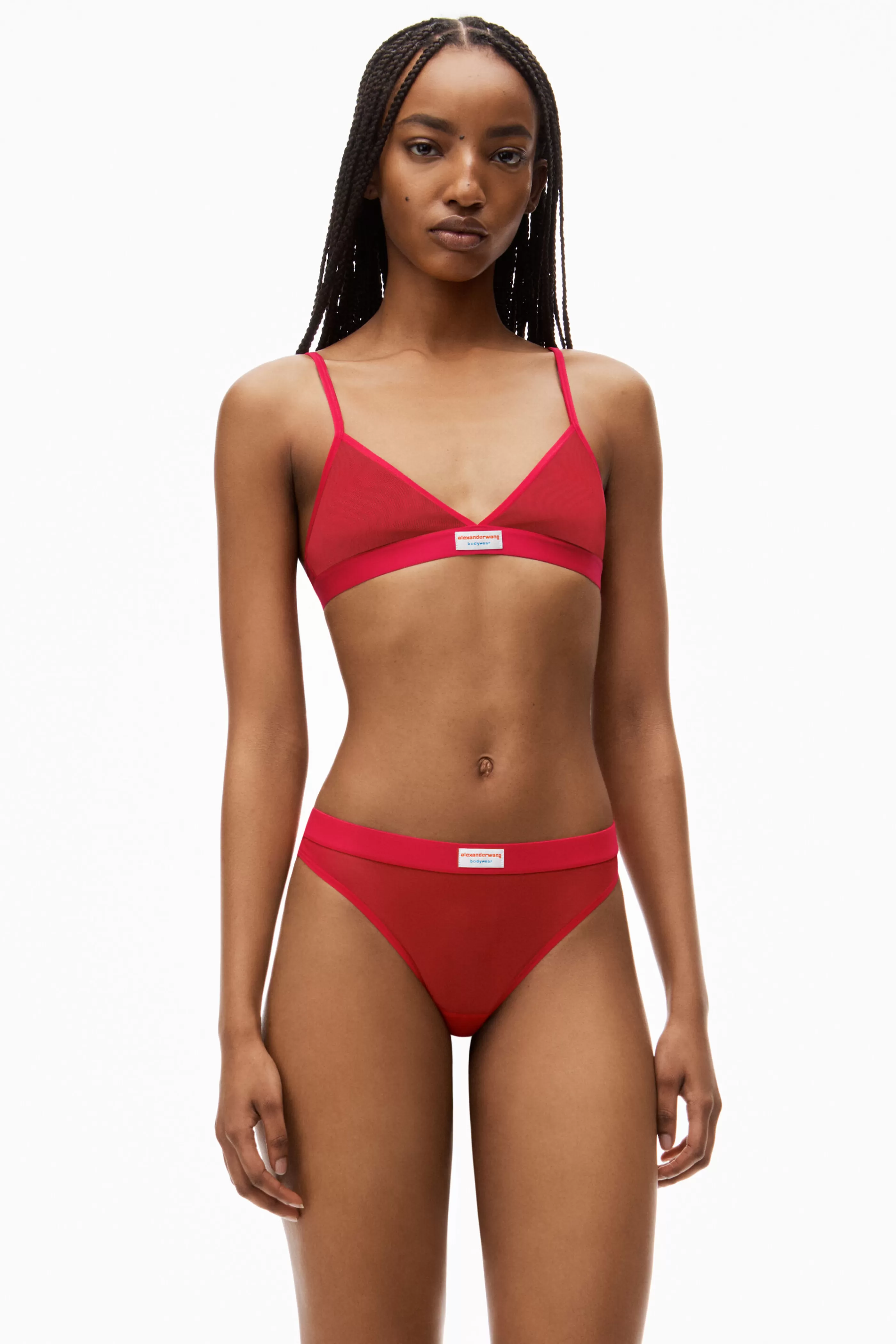 Alexander Wang Alexanderwang Triangle Bra In Fine Mesh