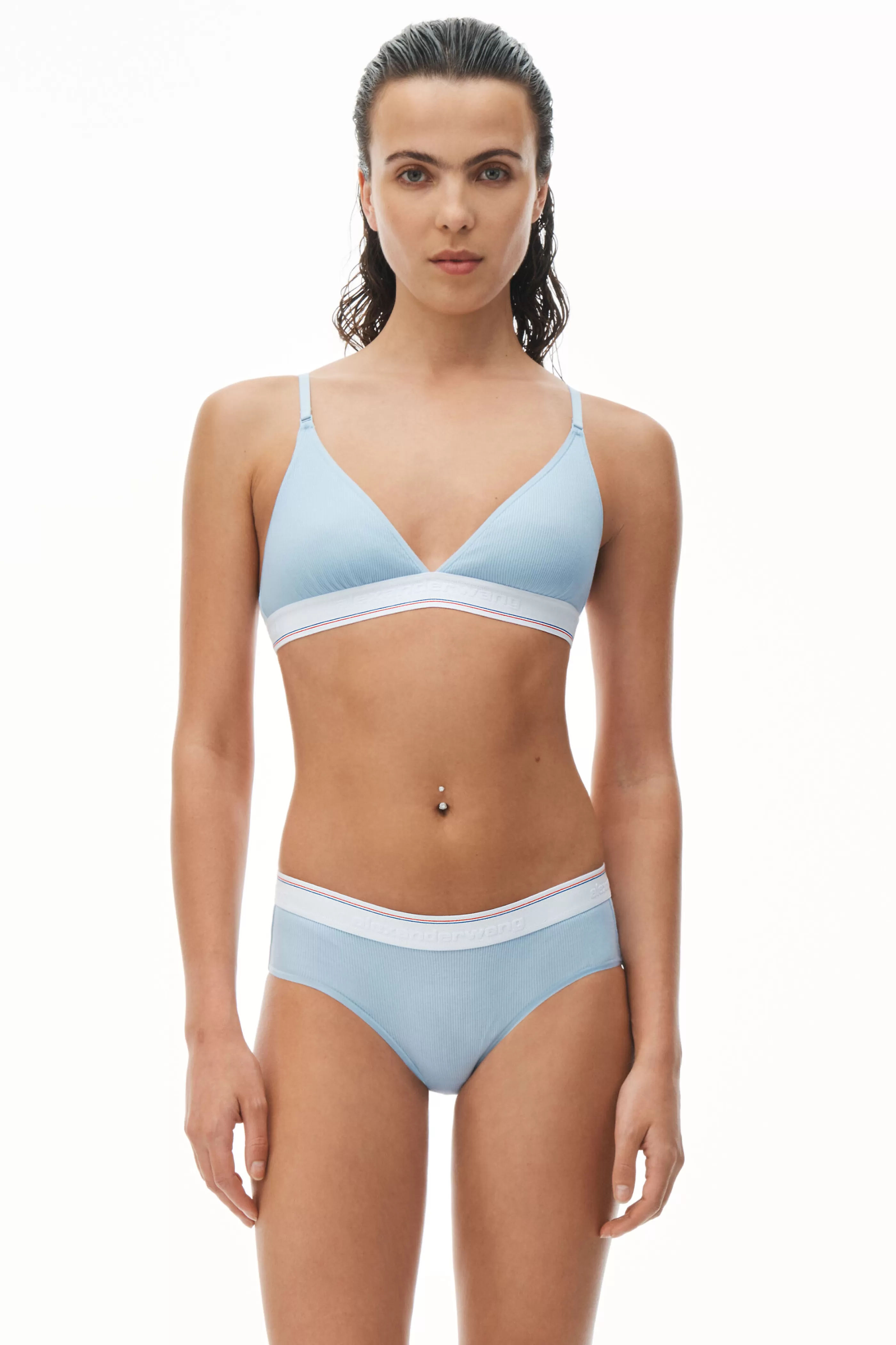 Alexander Wang Alexanderwang TRIANGLE BRA In RIBBED JERSEY