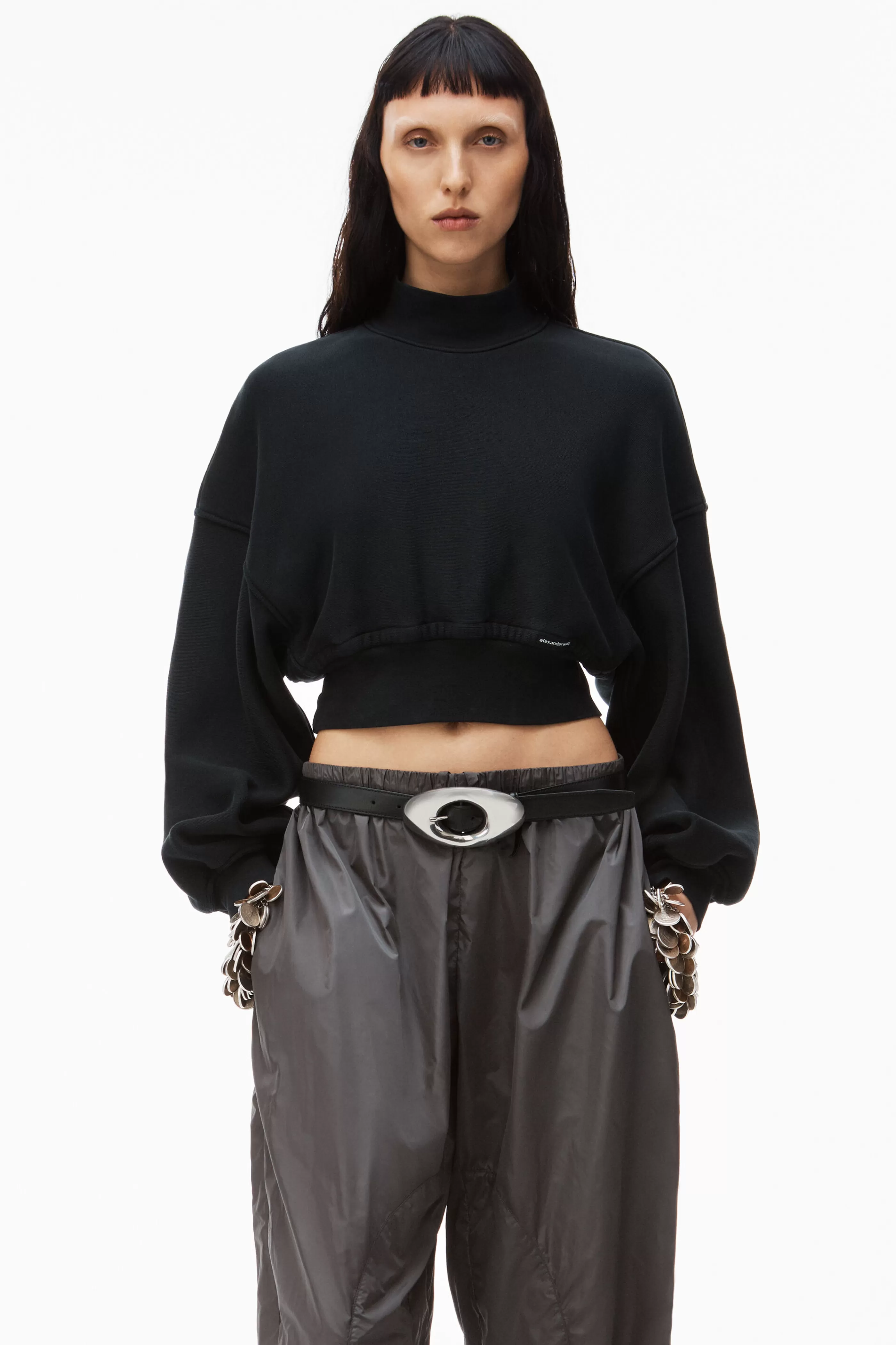 Women Alexander Wang Alexanderwang Turtleneck Sweatshirt In Classic Terry