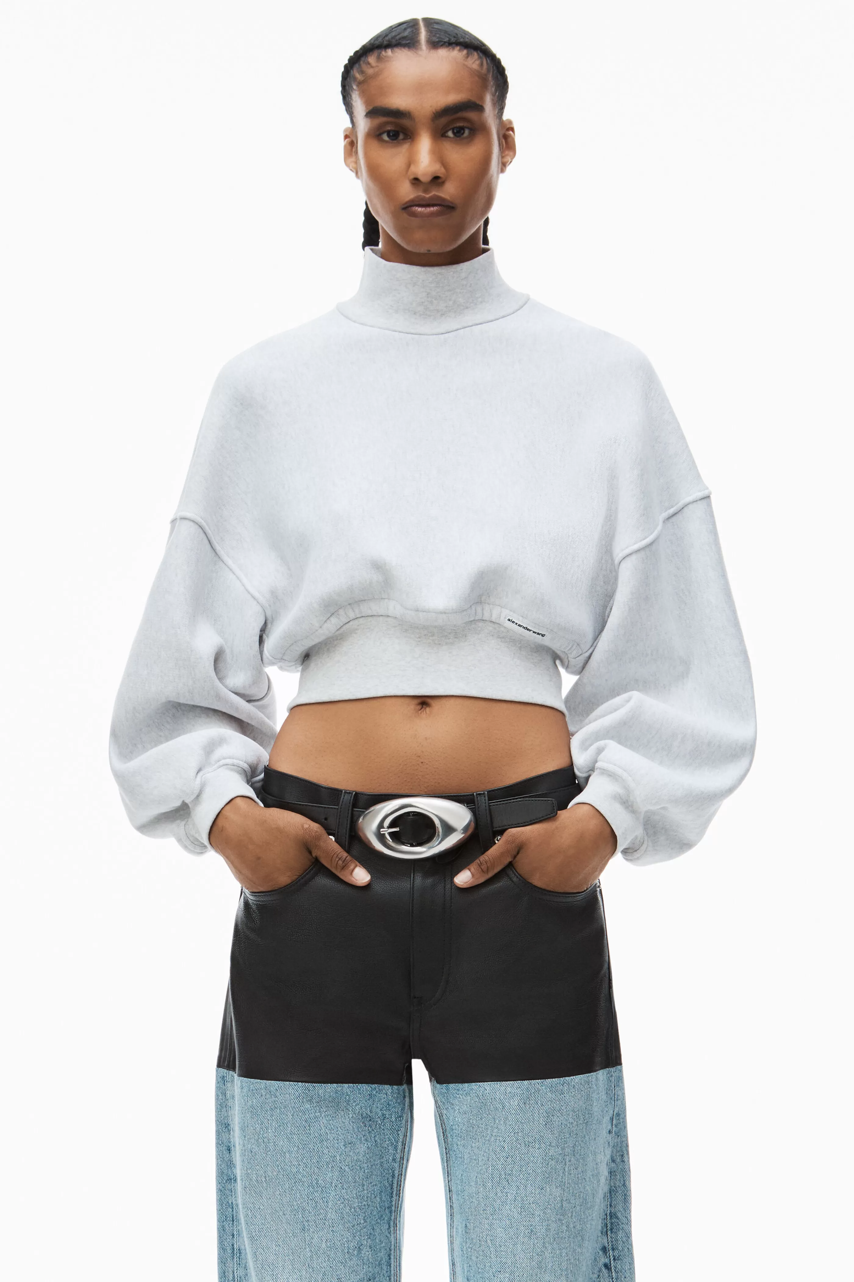 Women Alexander Wang Alexanderwang Turtleneck Sweatshirt In Classic Terry