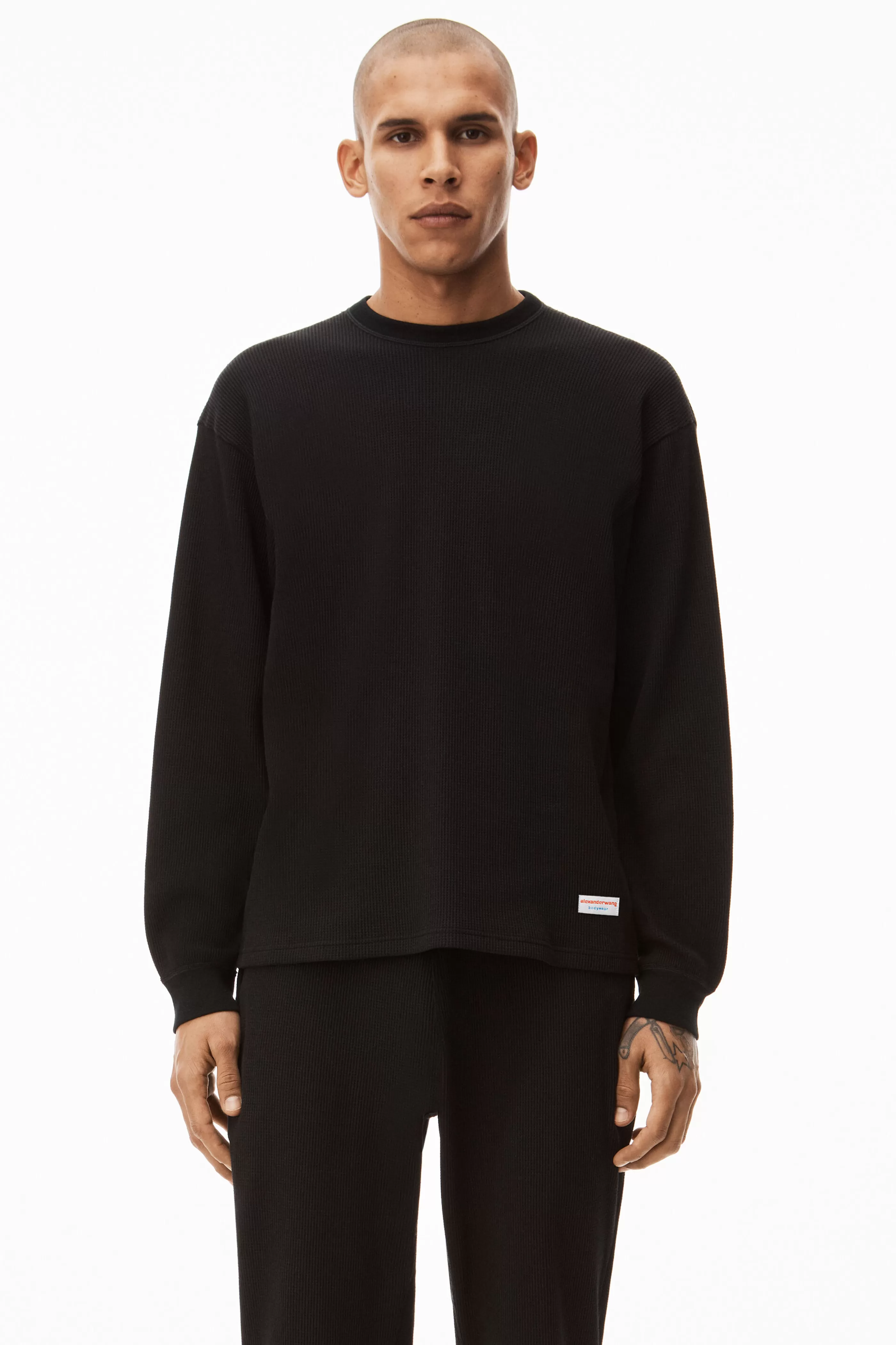 Alexander Wang Alexanderwang UNISEX LONG SLEEVE IN COTTON WAFFLE THERMAL 