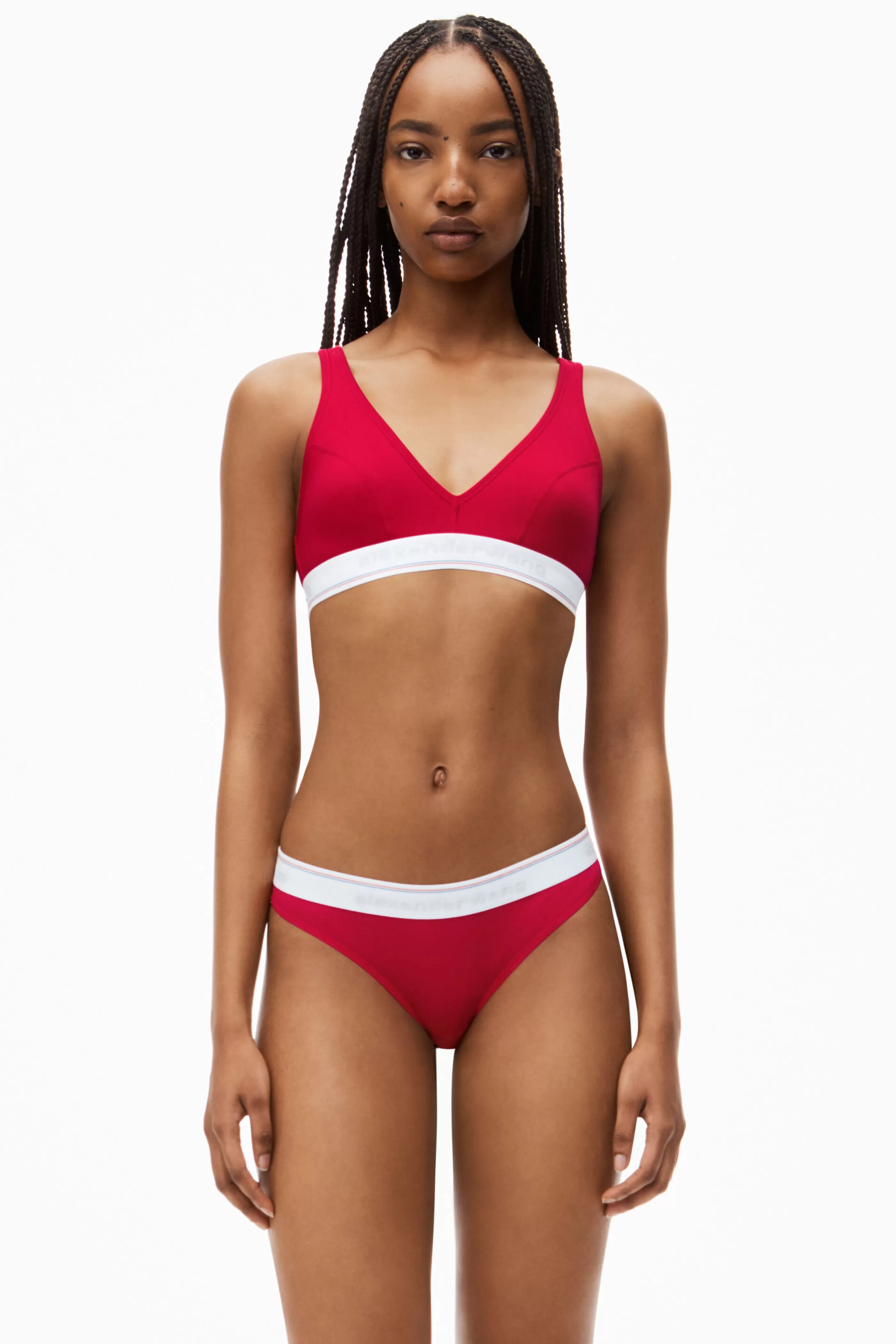 Alexander Wang Alexanderwang V-neck Bralette In Ribbed Jersey