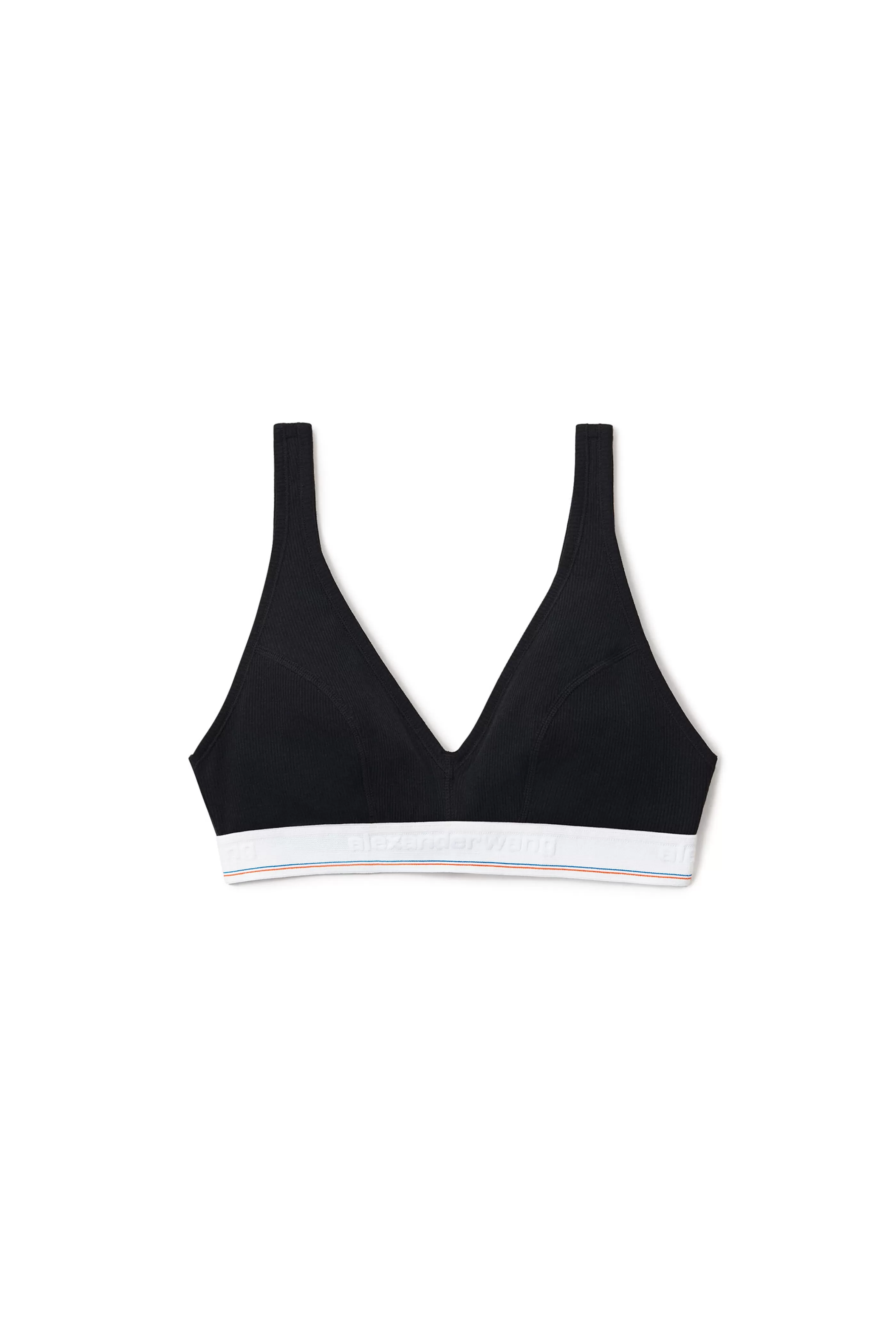 Alexander Wang Alexanderwang V-Neck Bralette In Ribbed Jersey