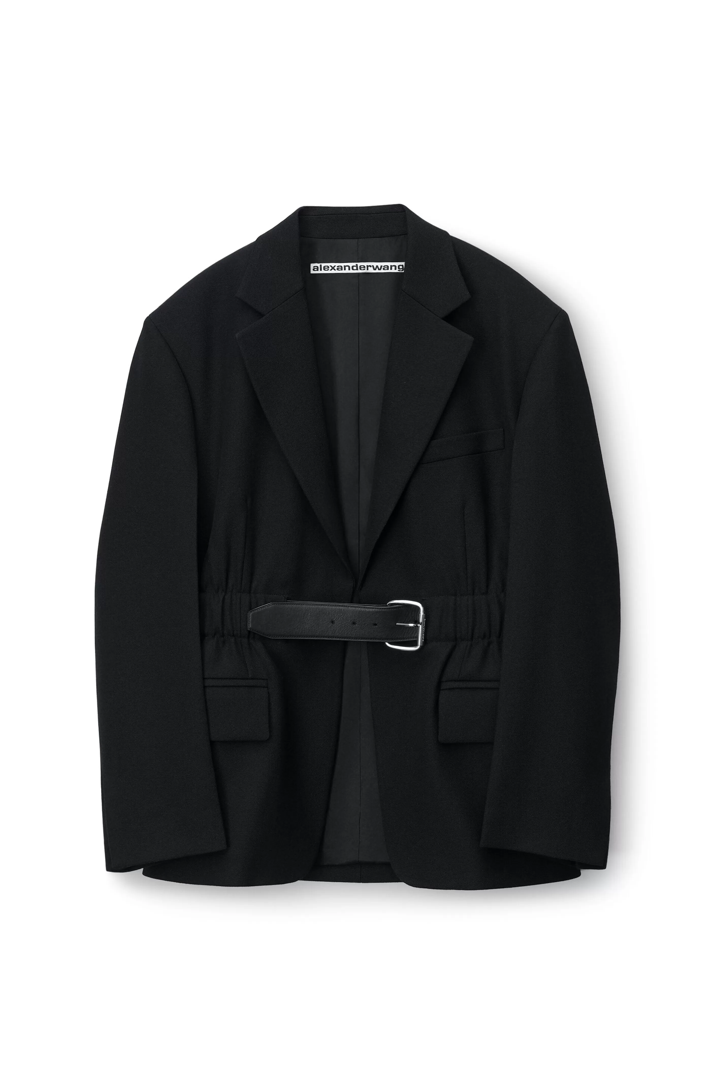 Women Alexander Wang Alexanderwang Wool Canvas Wide Belted Blazer