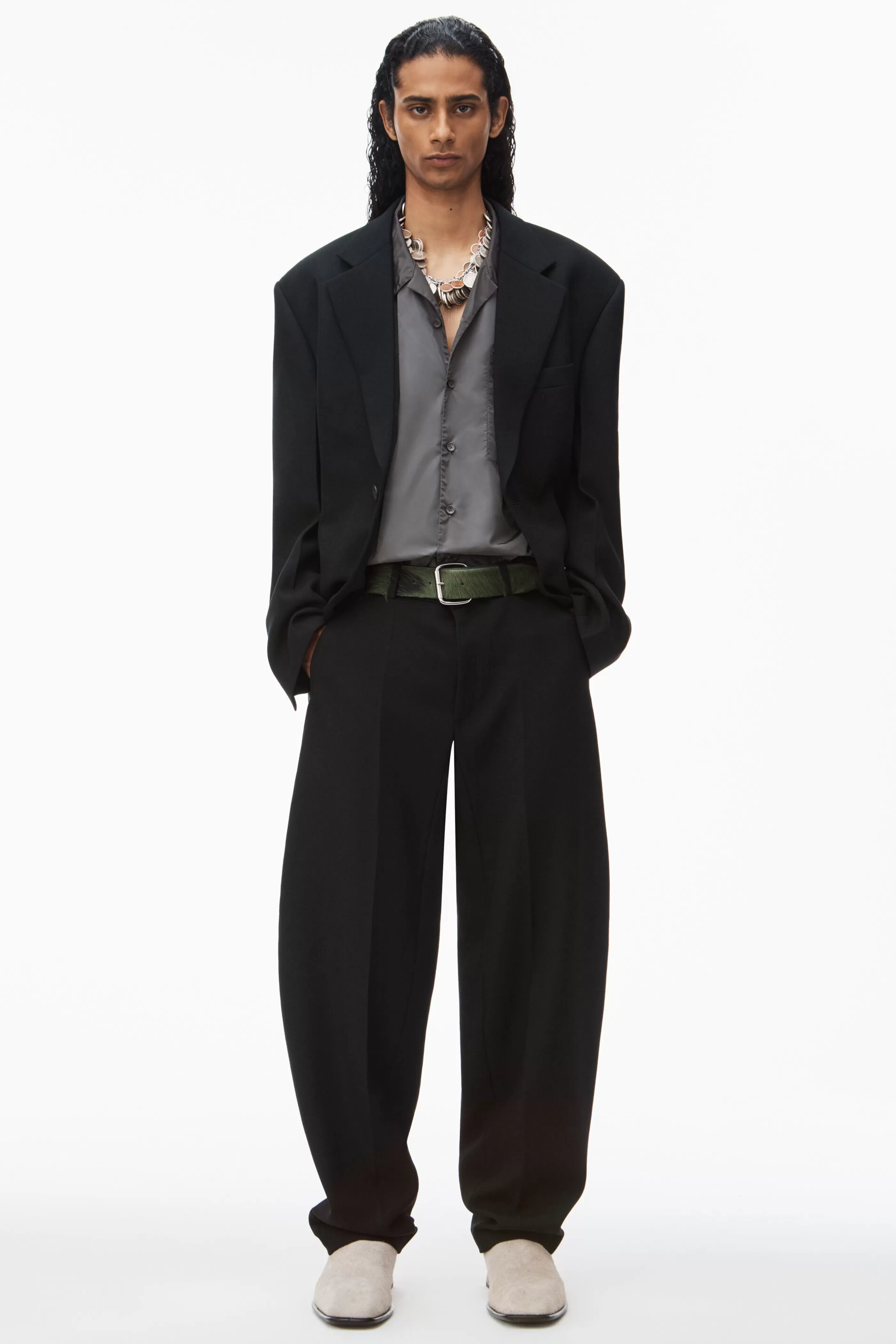 Alexander Wang Alexanderwang Wool Tailored Trouser With Money Clip